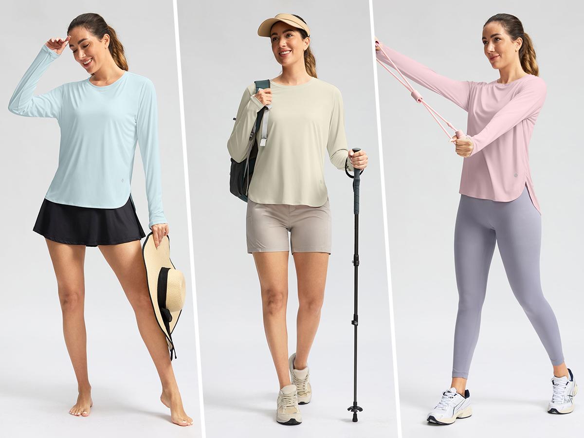 G Gradual Women's Sun Shirts UPF 50+ Long Sleeve UV Protection Shirt Lightweight Soft Breathable Beach Swim Tops Quick Dry Workout Hiking Casual Top for Women Gym Sportswear