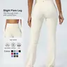 Women's Fashion Solid Yoga Pants, Elastic High Waist Slim Fit, Comfortable Sporty Casual Bell Bottoms, Workout Activewear Bottoms for Yoga, Pilates, Fitness