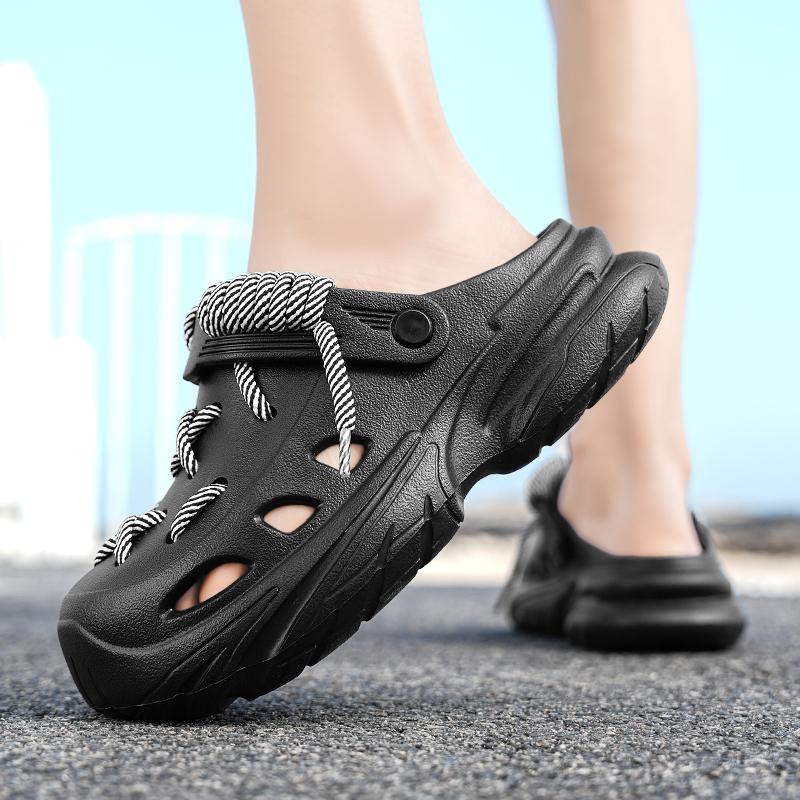Cloud Walk Holes Slippers, Eva Material, Solid Pattern, Less Than Ankle Height, Fashion Style, All Seasons Wear, Comfortable Footwear
