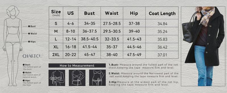 Chouyatou Women's Casual Thicken Wool Blend Stand Collar Single Breasted Pea Coat Womenswear Jackets Women's Elegant