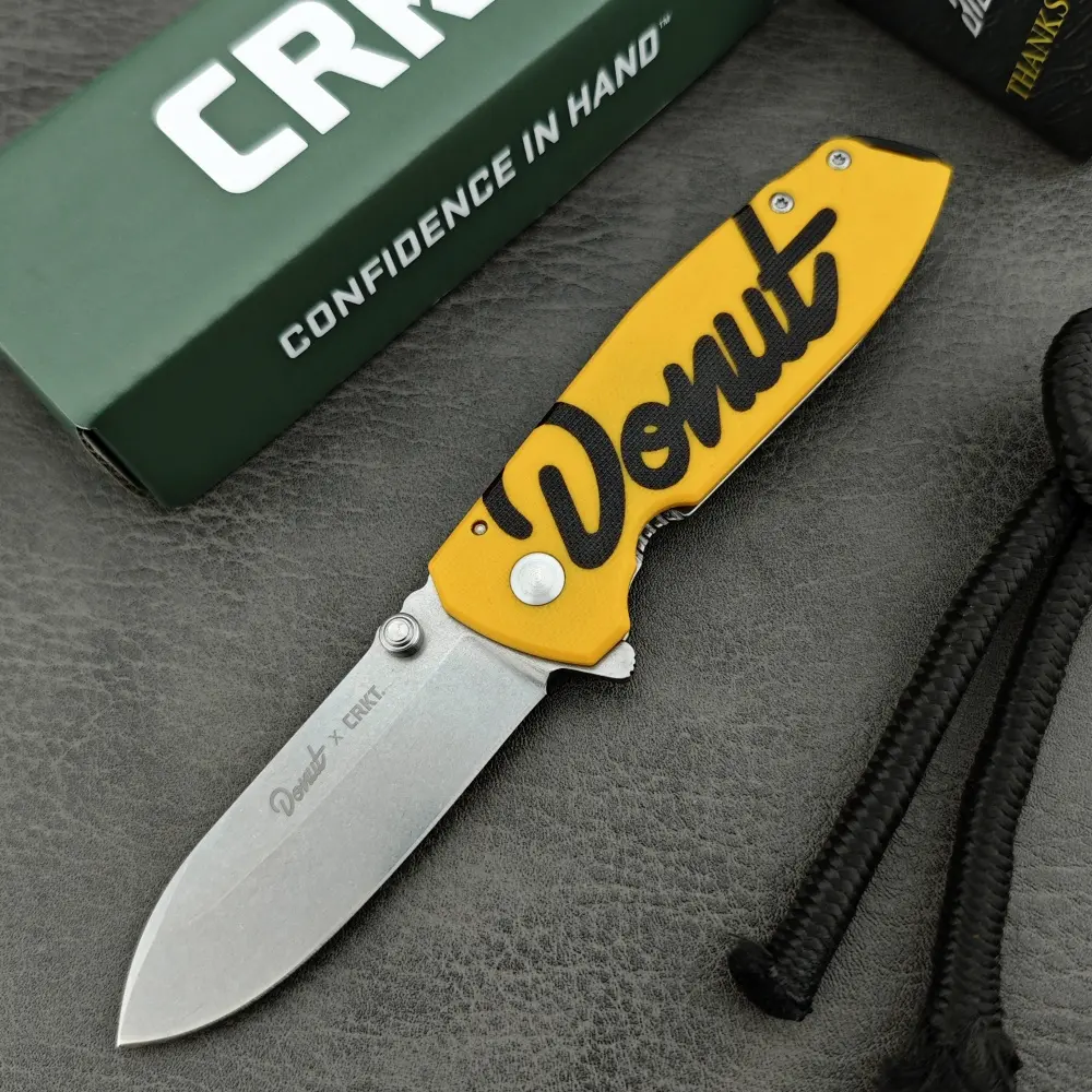 The Best-selling Donut X CR SQUID Pocket Folding Knife, Featuring A D2 Blade and G10 Handle, Is Designed for Everyday Carry, Outdoor Camping, Survival, Hiking, Mountaineering, Cutting, and Rescue Operations Tool