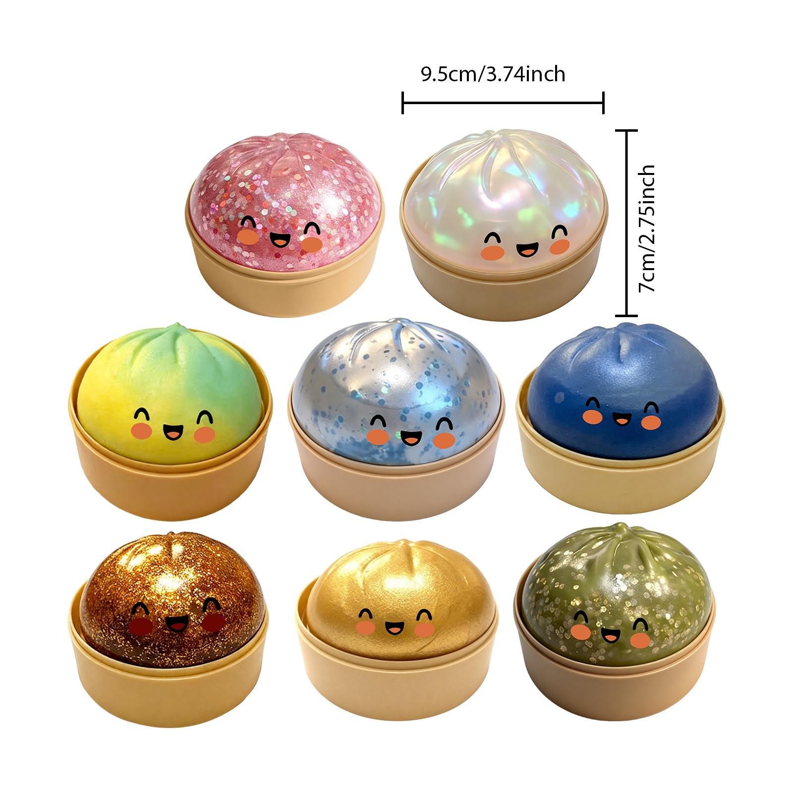 Glitter Series Expressive Big Dumpling Squishy Blind Box, Mysecret Bun Fidget Toy, Soft TPR, Stress Relief, Unboxing Surprise, Random Rare Style. Ideal for Graduation, Valentine’s Day & Easter, great for students and kids to exchange gifts.