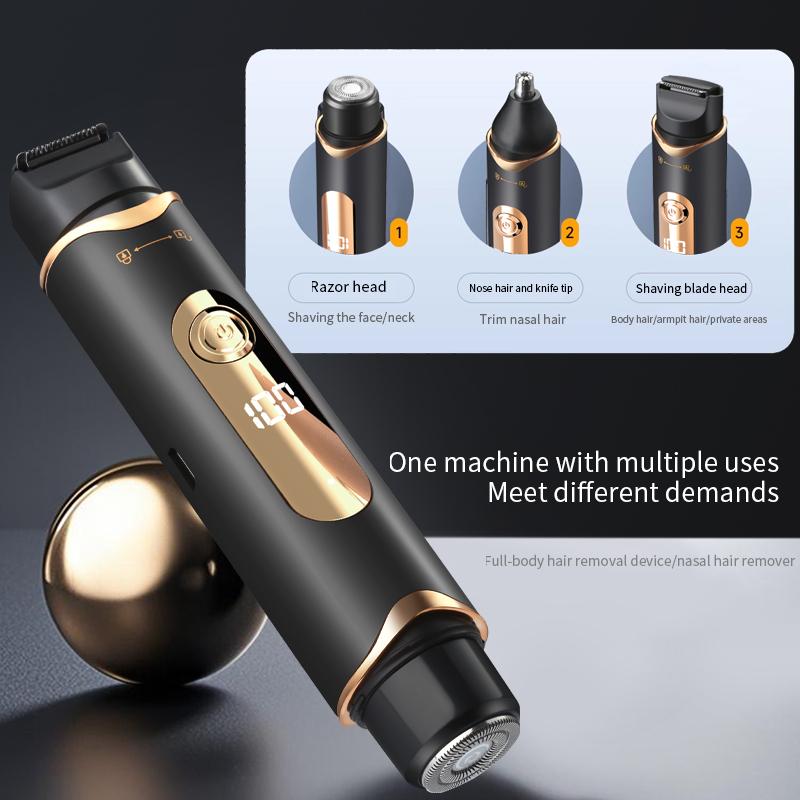 Portable Dual-Head Electric Shaver, Pain-Free Trimming, Multi-Purpose Grooming Kit, Type-C Charging, Long-Lasting Battery Life