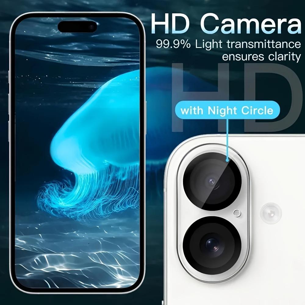 3 Pack Ultra HD Phone Camera Lens Protector, Accessories For iPhone 17/16/15/14/13/12/11/17 Pro Max/16 Pro Max/15 Pro/Plus/Mini, 3D Tempered Glass Camera Lens Protector, 9H+ Hardness, Anti-Scratch, Full Coverage, Case Friendly, Easy Installation