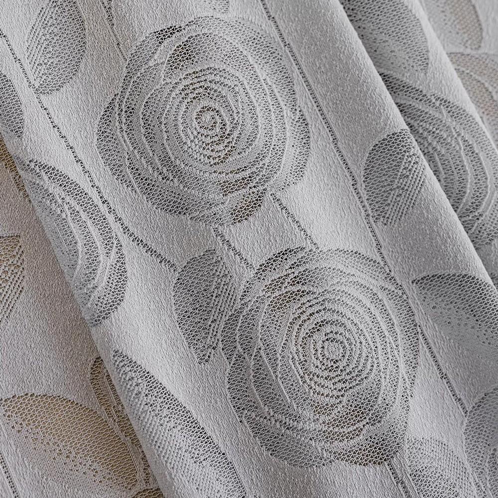 1pc French Vintage Light Rose Embroidered Sheer Curtain, Lace Trimmed Drapes for Living Room Bedroom Floor-To-Ceiling Window Decor