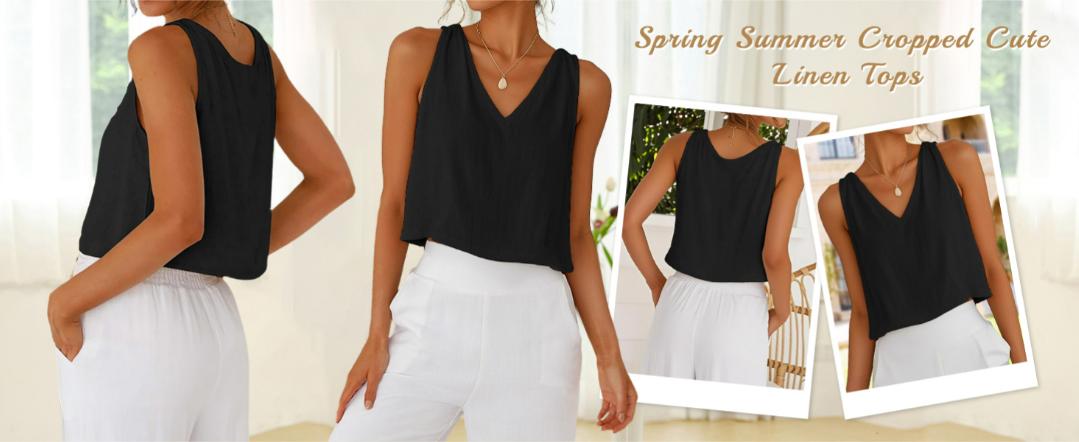IDEALSANXUN Womens V Neck Cropped Linen Tank Tops Spring Summer Sleeveless Shirts Beach Outfits Clothes Cute Summer Tops Trendy Vest Spring Summer Sleeveless Y2K Off-Shoulder Square Neck Ruched Wide Strap Flowy Blouse Casual Chic Loose Fit IDEALSANXUN Womens V Neck Cropped Linen Tank Tops Spring Summer Sleeveless Shirts Beach Outfits Clothes Cute Summer Tops Trendy Vest Spring Summer Sleeveless Y2K Off-Shoulder Square Neck Ruched Wide Strap Flowy Blouse Casual Chic Loose Fit
