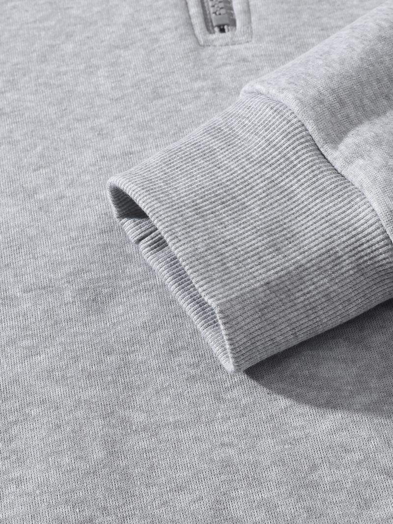 Men's Solid Half Zip Thermal Lined Hoodie, Casual Regular Fit Long Sleeve Hooded Sweatshirt for Fall & Winter, Men's Clothes for Daily Wear, Casual Soft Sweatshirt