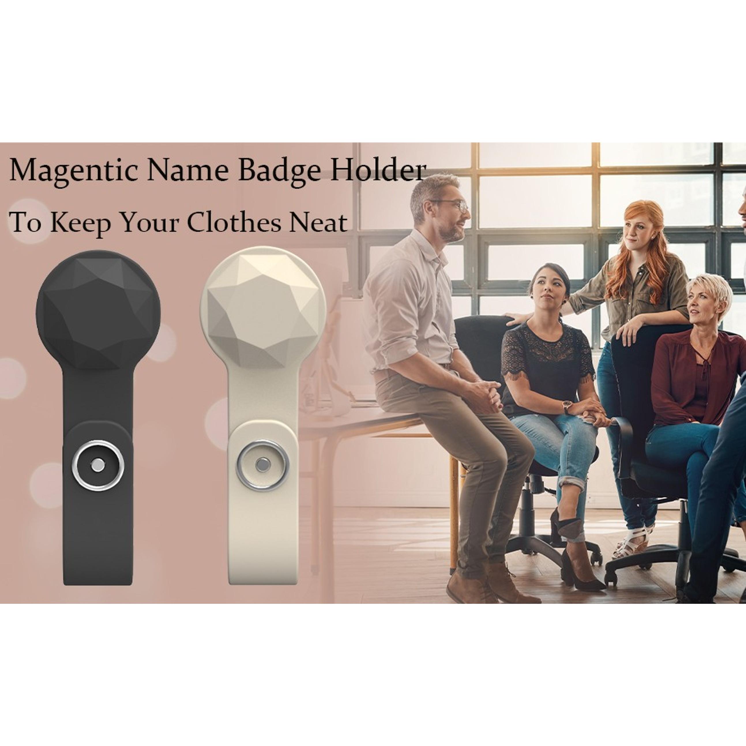 2 Pack Magnetic Name Tag Holder - Diamond Design Strong Magnetic Badge Holder - Name Badge Holder for Everyone to Keep Clothes Traceless (Beige+Black) 2 Pack Magnetic Name Tag Holder - Diamond Design Strong Magnetic Badge Holder - Name Badge Holder for Everyone to Keep Clothes Traceless (Beige+Black)