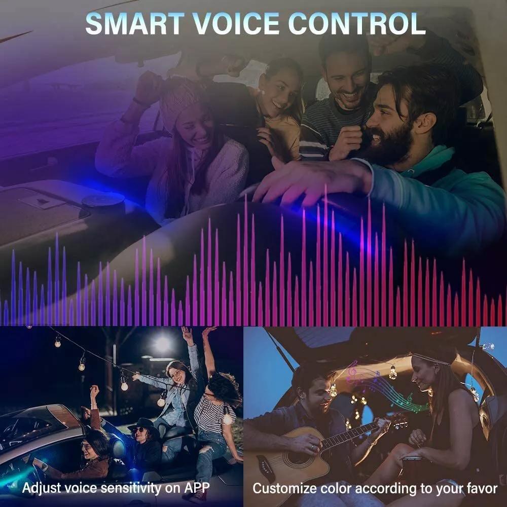 RGB Car Lights Wireless RGB LED Strip Lights Kit with Music Sync 12V Car Plug for Vehicle Interior Decoration Fiber Optic Cable Included,  led light strips