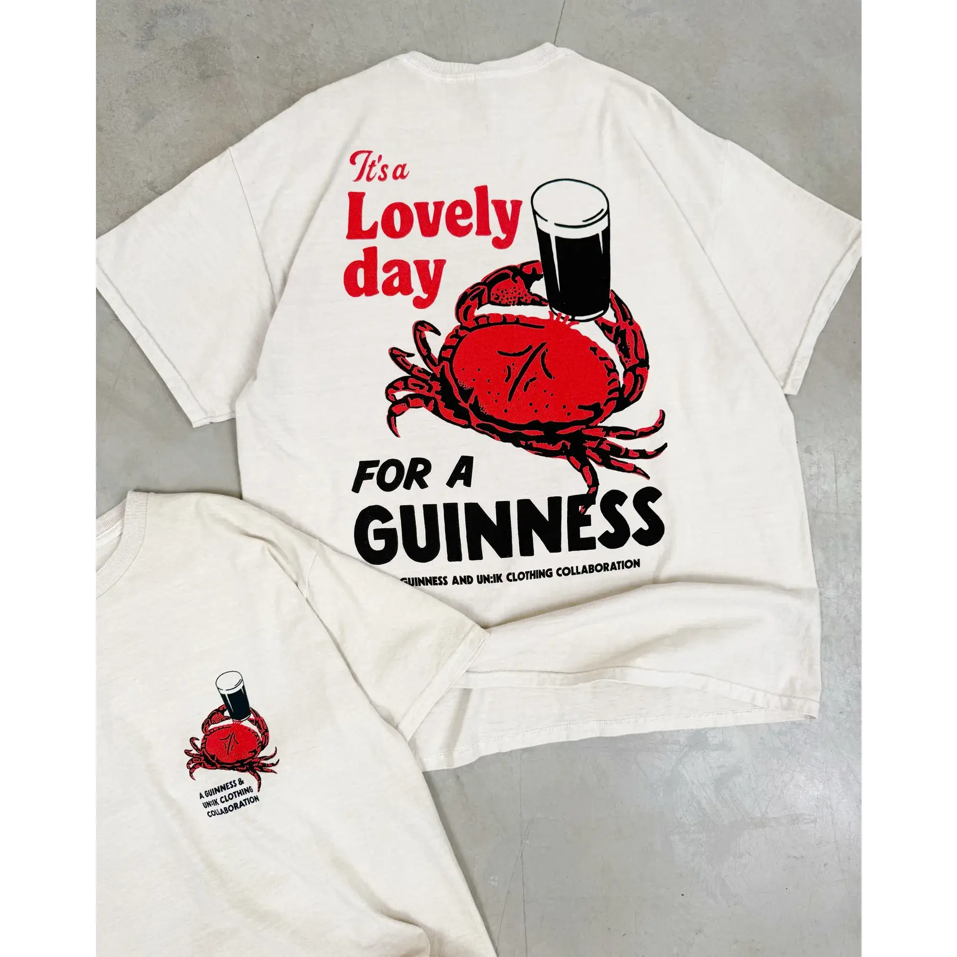 180gGuinness 'Crab' T-Shirt, Gift for Men, for Women, Full Size Tops Menswear Crewneck 2