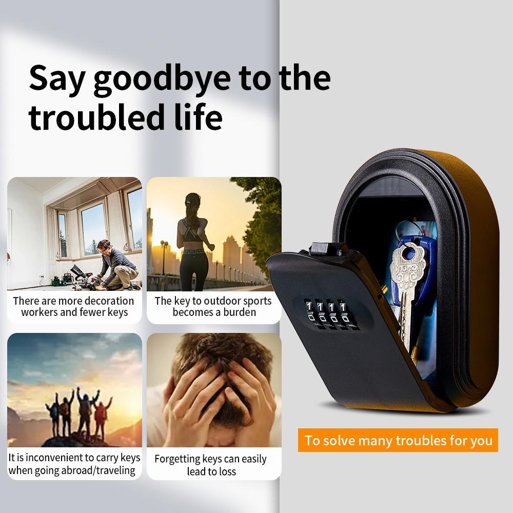 Plastic Key Box for Homestays with Combination Lock, Secure Key Storage Solution, Ideal for Construction Sites and Apartments