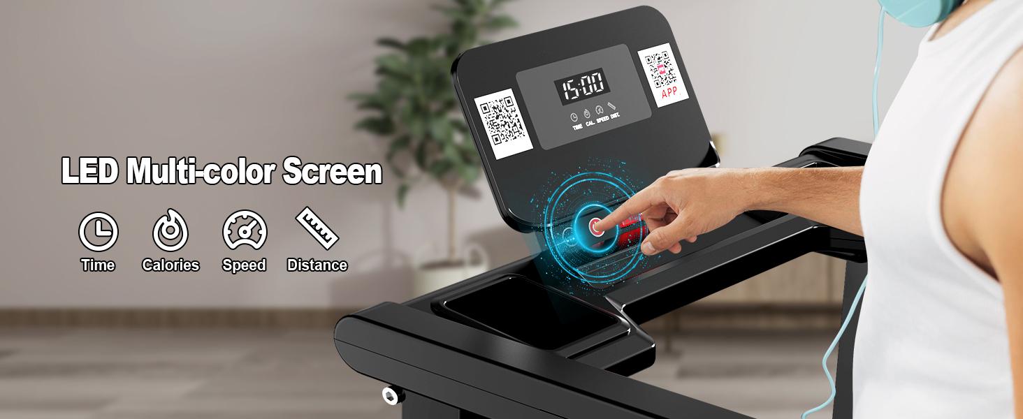 LIVIVOX folding Fitness treadmill with handle, 2.5HP,LED display, 300LBS capacity, portable home gym walking pad treadmill for small-space,Back to school LIVIVOX folding Fitness treadmill with handle, 2.5HP,LED display, 300LBS capacity, portable home gym walking pad treadmill for small-space,Back to school