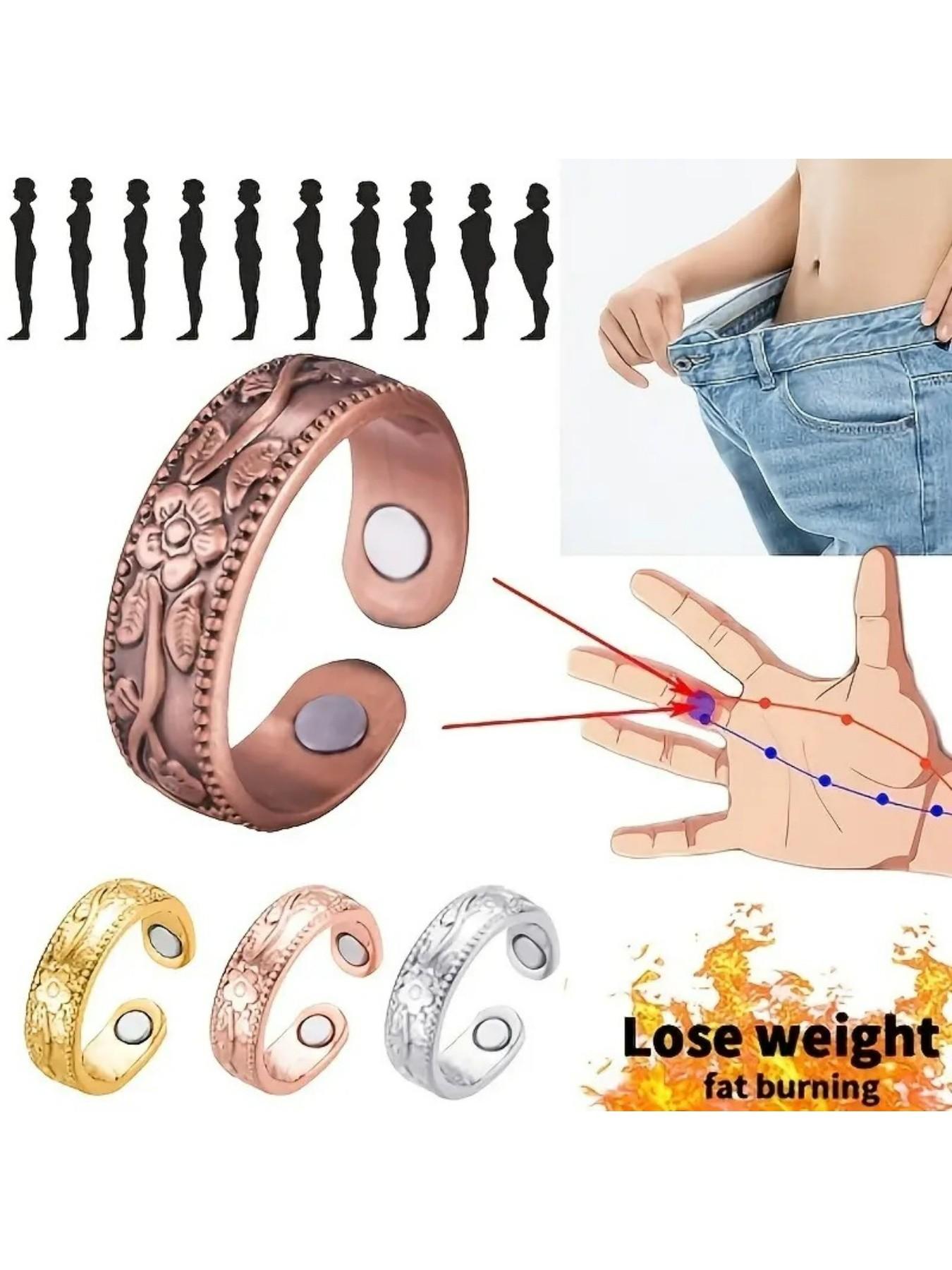 Trendy Luxury Copper Plum Four Magnet Therapy Ring, Couple's Fashion Jewelry, in Stock, Perfect Gift for Lovers