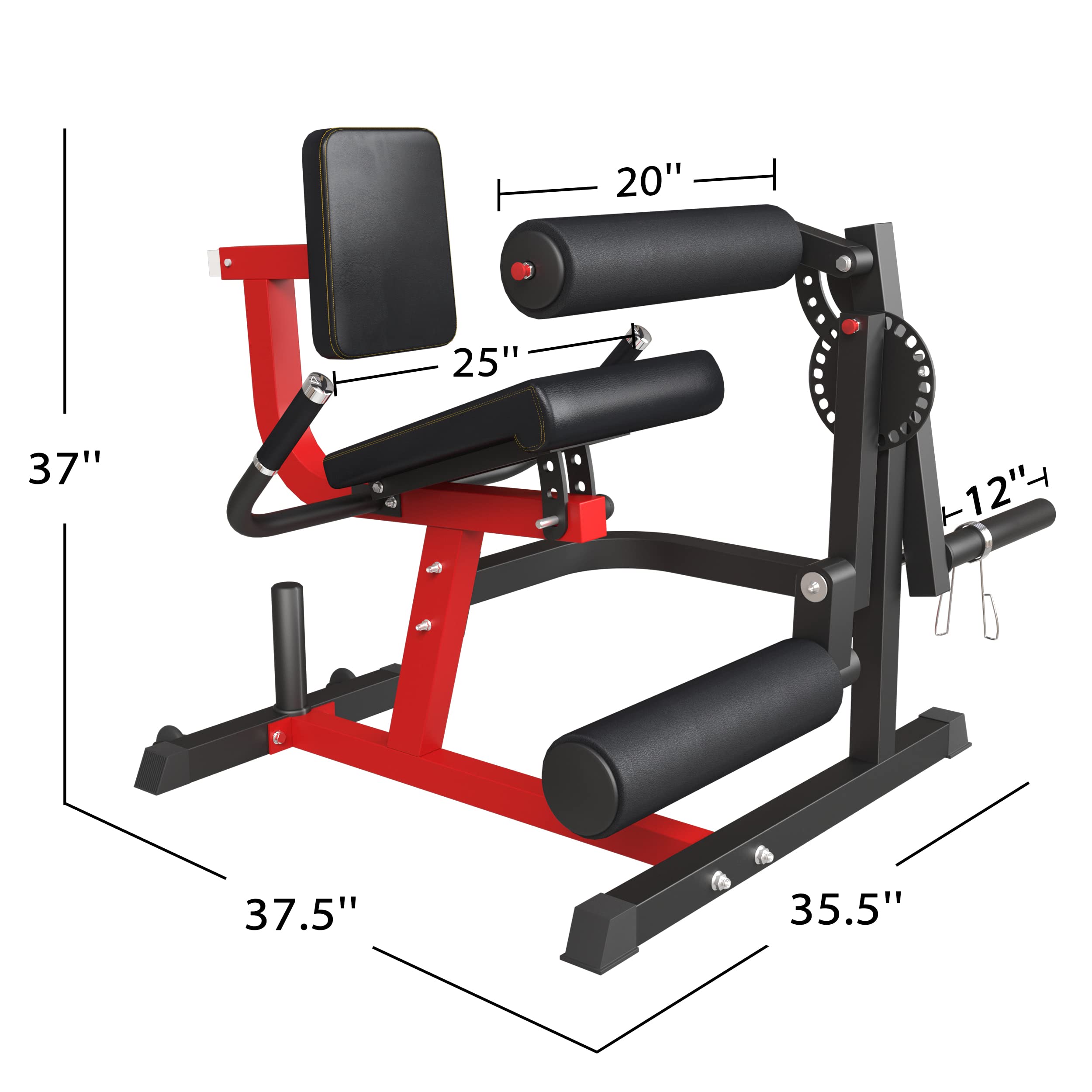 Leg Extension and Curl Machine, Lower Body Special Leg Machine, Adjustable Leg Exercise Bench with Plate Loaded, Leg Rotary Extension for Thigh, Home Gym Weight Machine Strength Training Equipment