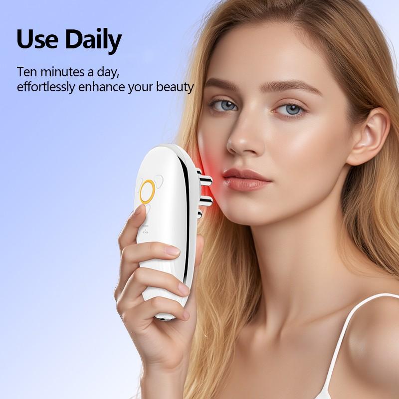 5-in-1 Body Massager with Red Blue Light Therapy, Air Pressure & Heat Massage Tool for Face and Body - Relieve Muscle Soreness, Improve Blood Circulation, Skin Care for Face, Belly, Arms, Legs
