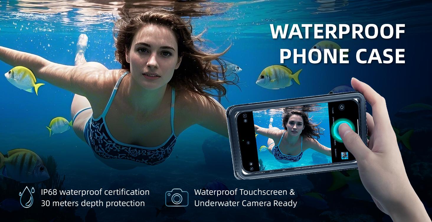 Waterproof phone case, suitable for 6.9-inch models, for outdoor swimming and diving, can be used underwater up to 15 meters