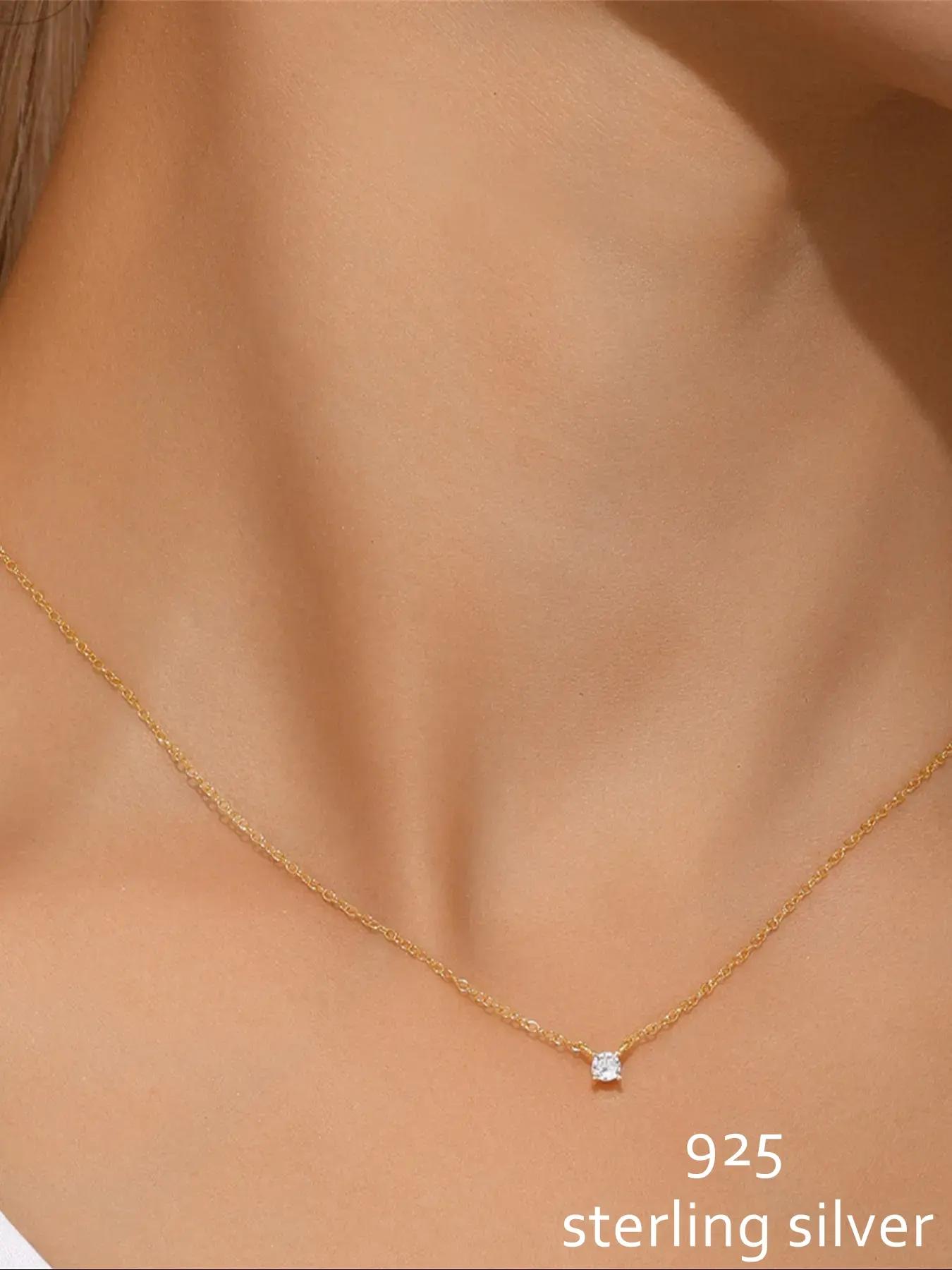 S925 Sterling Silver Fashion Flower Design Artificial Zircon Decor Necklace, Elegant Jewelry for Women for Party, Daily Decor, Trendy All-match & Exquisite Jewelry for Birthday Gift, Cubic Zirconia Pendant