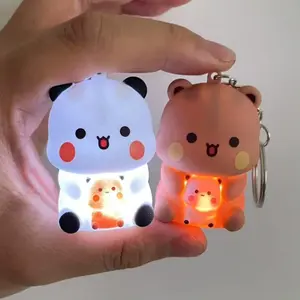 2026 new Bubu Dudu Say I Love You Voice Toys Keychain Yier Panda Bear Glowing Anime Figures Phone Ornament Bag Decoration Couple Gifts