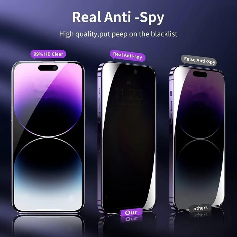 5pcs Full Cover Privacy Screen Protector for iPhone 17 Air/17/16/15/14/13/12/11/Pro Max/Pro/Plus/mini/16e/X/XS/XS MAX/XR/7/8/SE,High Hardness And Scratch Resistance,Compatible with Dynamic Island,Fingerprint-resistant,And Shatterproof,Perfect Edge