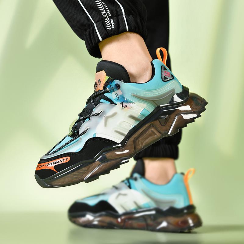 Men's Popcorn Sole Shoes, Lightweight Shock Absorption, All-Season Sport Casual Sneakers, Comfortable and Versatile Footwear