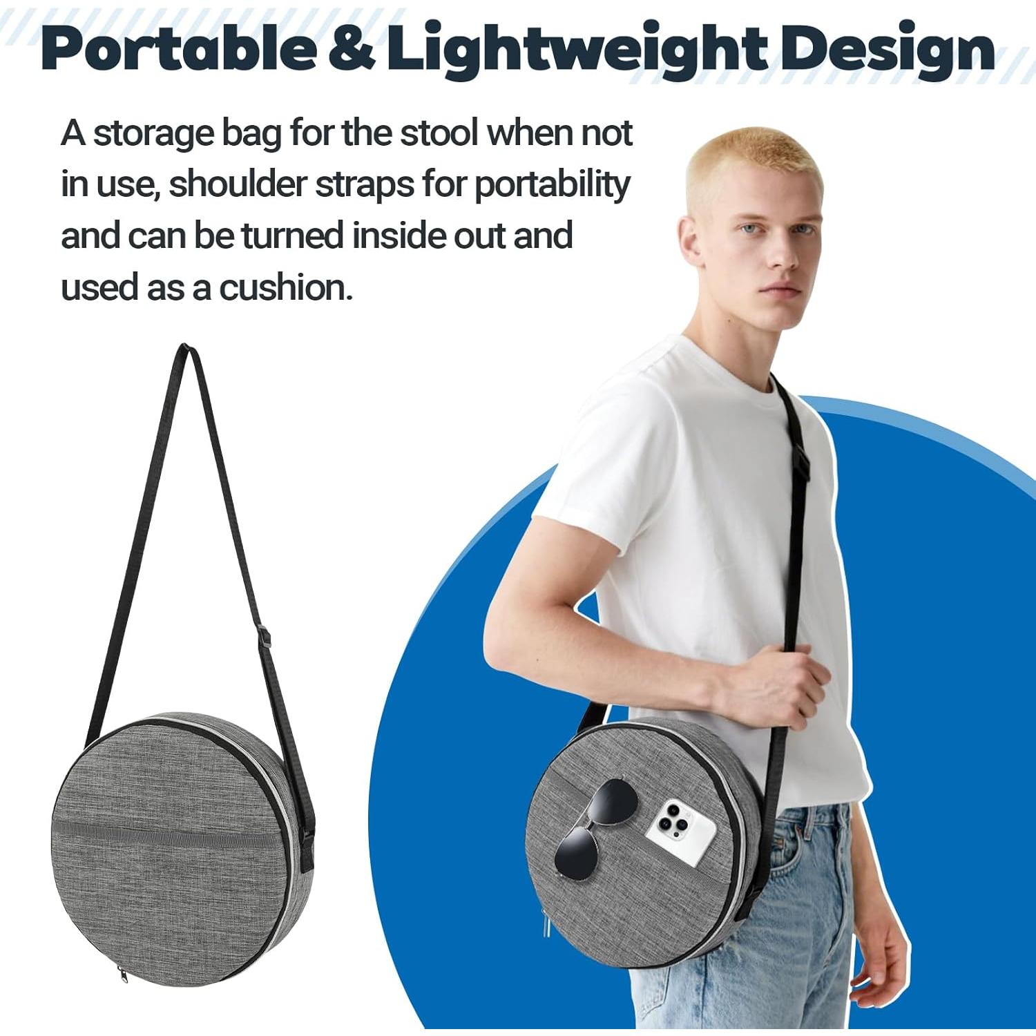 Upgraded Collapsible Stool with Load Capacity 600lbs, Folding Stool with Triple Slide, Portable Camping Chair 3-in-1 Carry Bag, Retractable Telescoping Seat for Travel Hiking(Black) Upgraded Collapsible Stool with Load Capacity 600lbs, Folding Stool with Triple Slide, Portable Camping Chair 3-in-1 Carry Bag, Retractable Telescoping Seat for Travel Hiking(Black)