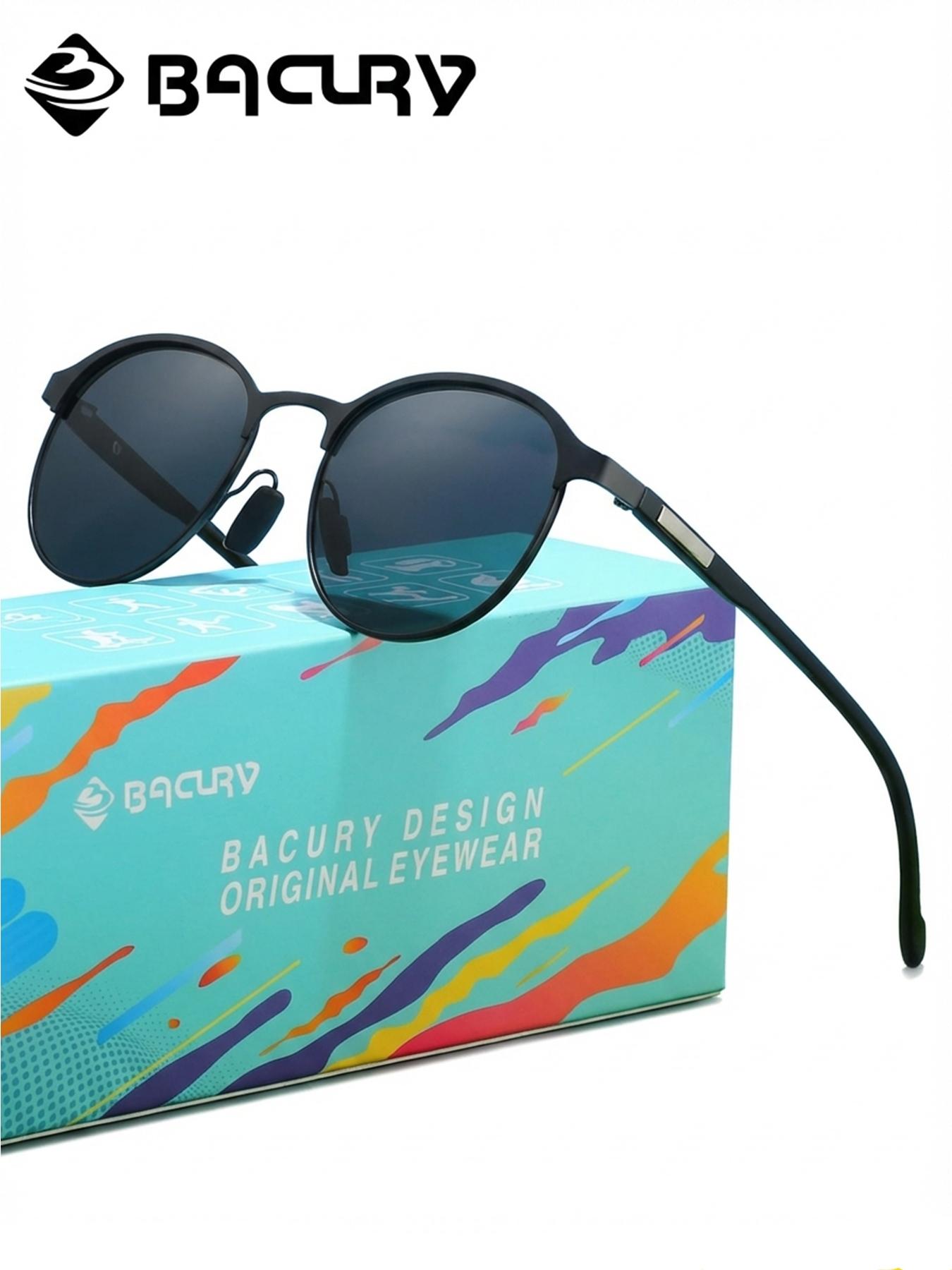 BACURY Lightweight And Minimalist Men'S Polarizing Sunglasses With Oval Frames, Versatile For Daily Travel, Windproof, Dustproof, Uv Resistant, Driving And Hiking To Reduce Glare