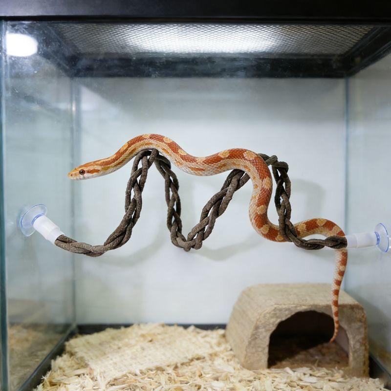 Reptile Climbing Tree Vine Stand with Suction Design, Realistic Scenery Fake Climbing Frame for Snakes Lizards Geckos, Pet Toy