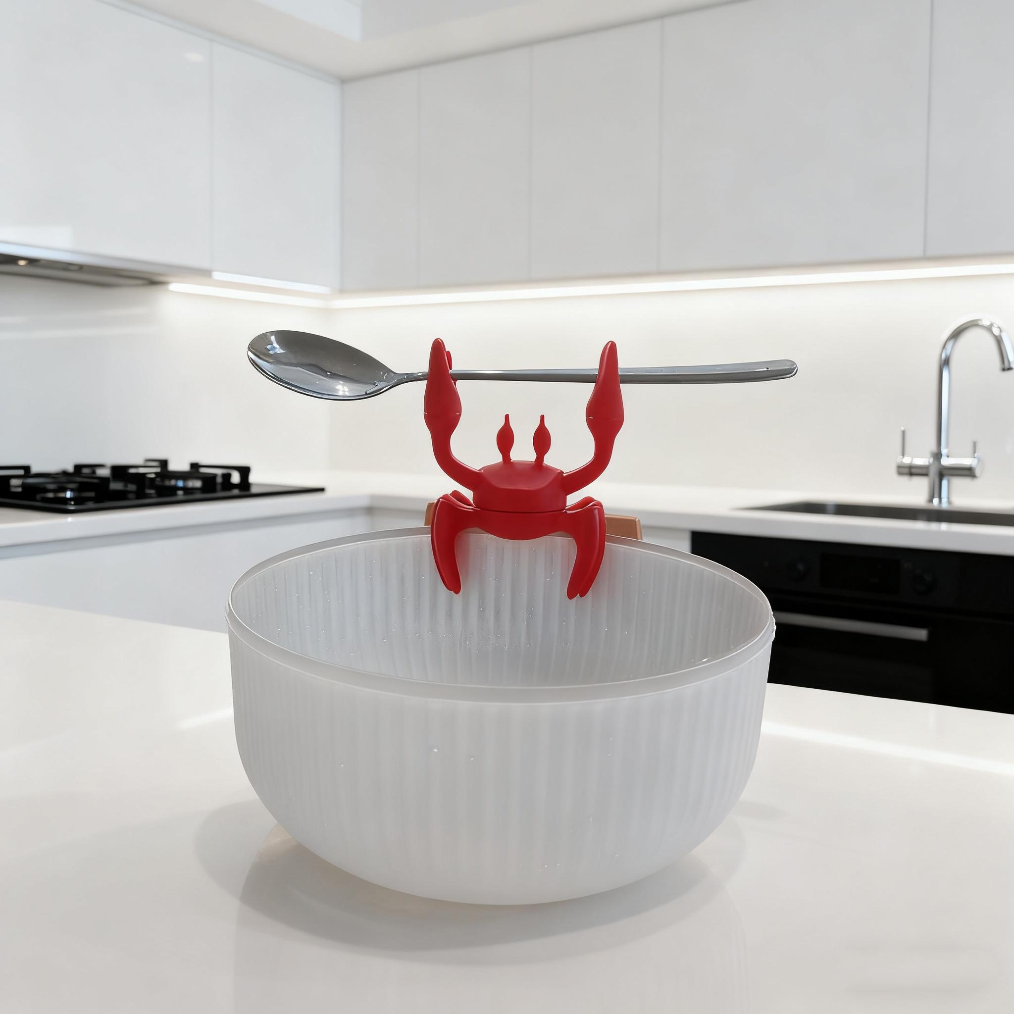 Creative Crab Silicone Utensil Holder Set, 3 Pieces Includes Spoon Rest, Heat Resistant Stand, Stove Steam Release Vent