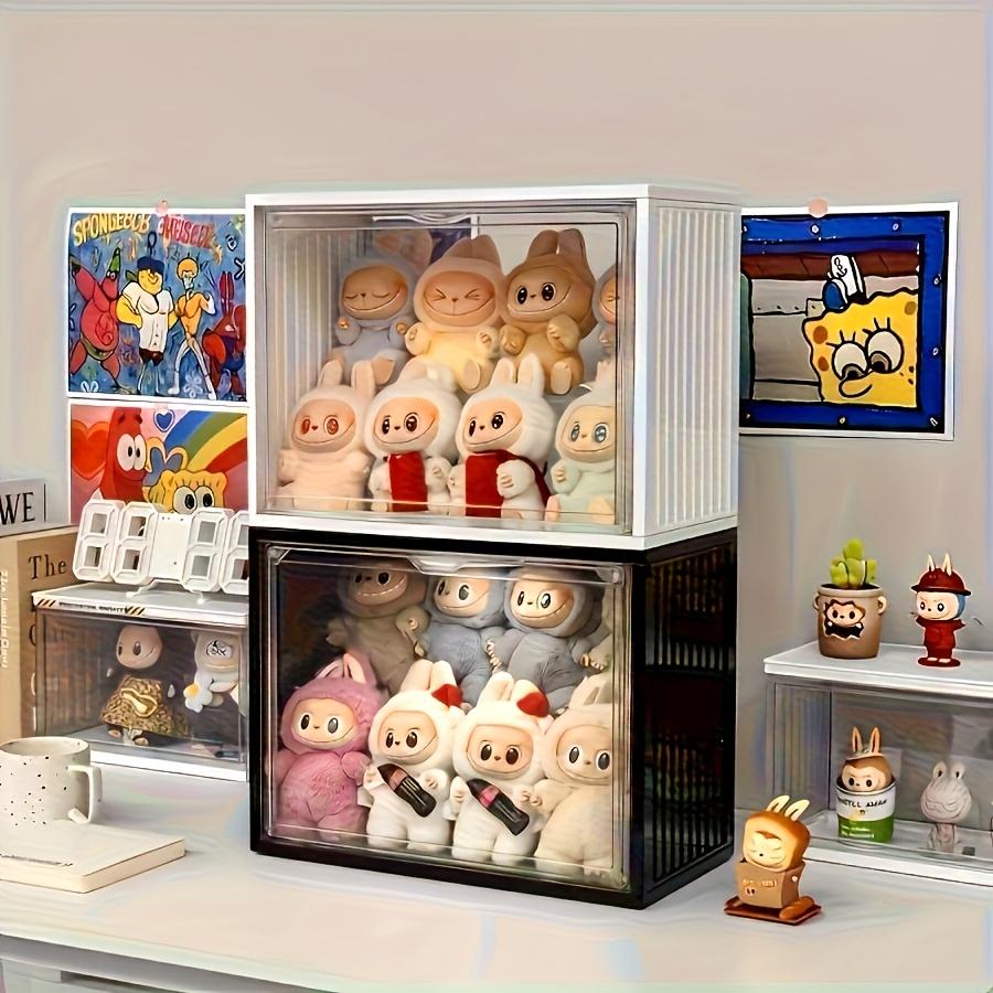 Transparent Display Cabinet, Three-Layer Adjustable Stackable Storage Box, Collectible Model Showcase, Summer Essential, Back-To-School Must-Have, Home Storage