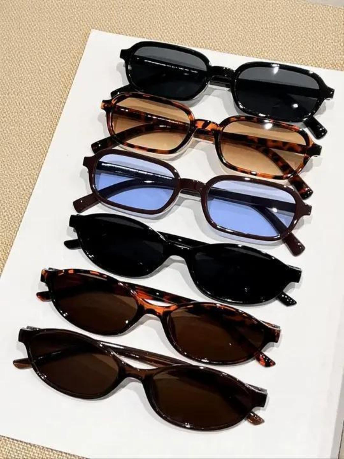 6PCS Small Frame Oval Sunglasses Set, Stylish Daily Wear & Outdoor Use, Perfect for Fashionable Look, Unisex Design, Trending Glasses