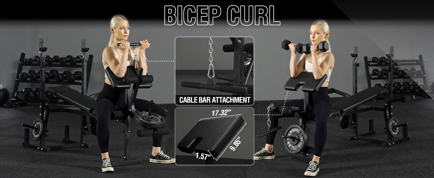 8 in 1 Olympic Weight Bench Set with Leg Extension and Leg Curl, Multi-Function Bench Press Set with Preacher Curl Pad and Chest Fly, Full-Body Strength Training Equipment Workout Station Workout Machine 8 in 1 Olympic Weight Bench Set with Leg Extension and Leg Curl, Multi-Function Bench Press Set with Preacher Curl Pad and Chest Fly, Full-Body Strength Training Equipment Workout Station Workout Machine