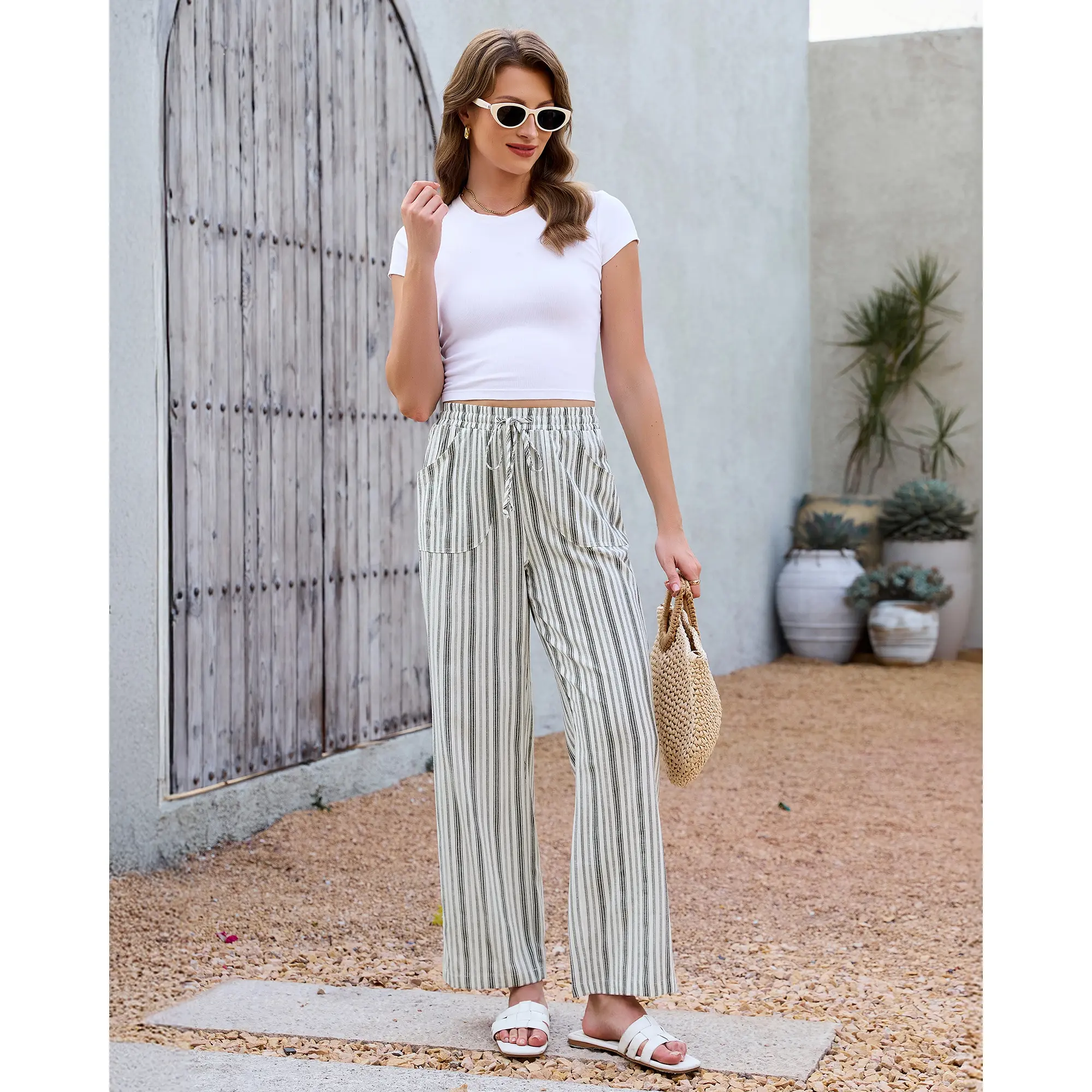 Cream White Stripe