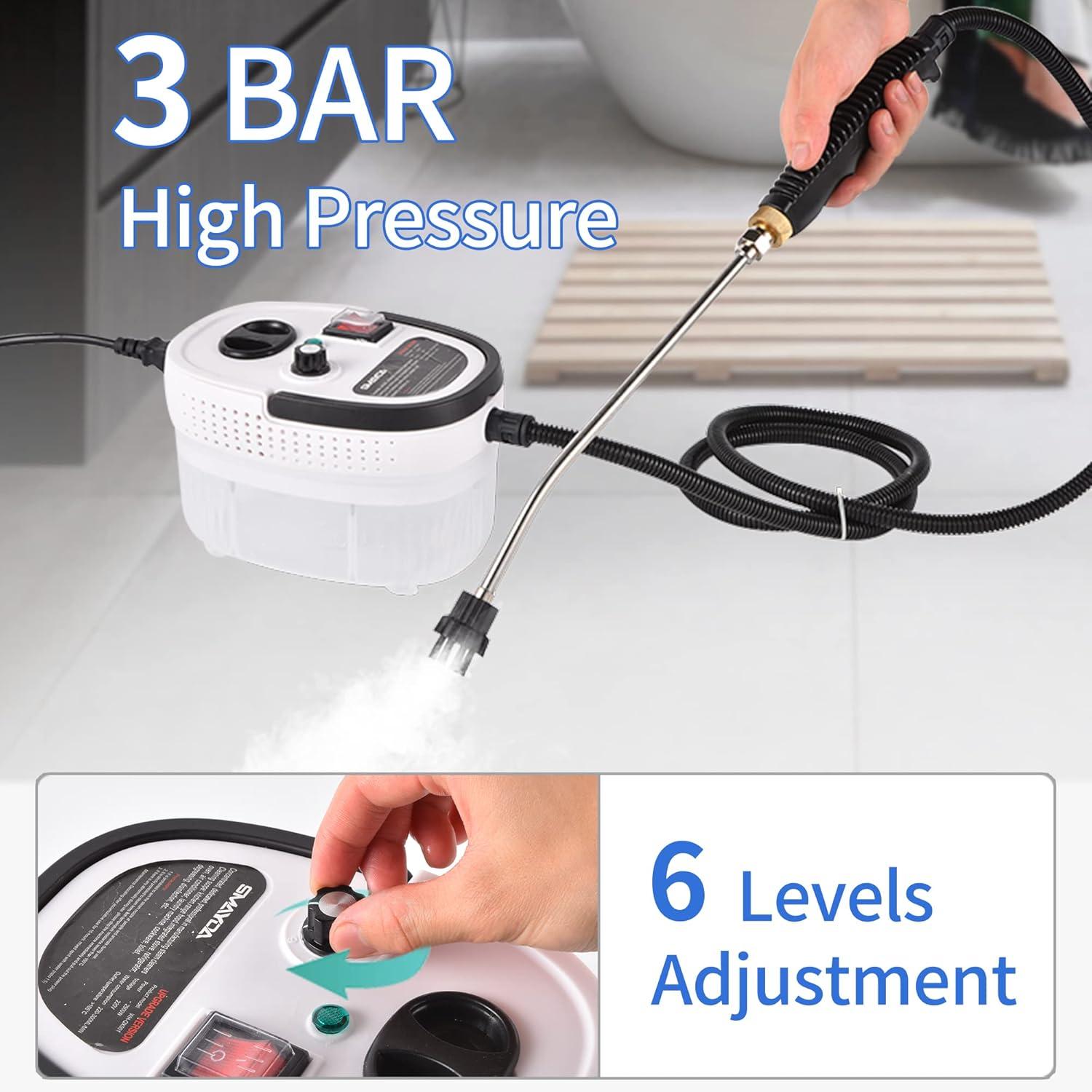 2500W Handheld Steam Cleaner, high-temperature and high-pressure steam cleaner, portable car steamer with 16 accessories, suitable for kitchen grease, car detailing, and bathroom cleaning. 2500W Handheld Steam Cleaner, high-temperature and high-pressure steam cleaner, portable car steamer with 16 accessories, suitable for kitchen grease, car detailing, and bathroom cleaning.
