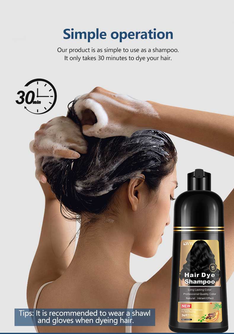 Hair Dye Shampoo - 3-in-1 Instant Hair Color with 100% Grey Coverage, Herbal Ingredients, Gentle Nourishing Formula, Long-lasting Shine, Easy to Use for All Hair Types Hair Dye Shampoo - 3-in-1 Instant Hair Color with 100% Grey Coverage, Herbal Ingredients, Gentle Nourishing Formula, Long-lasting Shine, Easy to Use for All Hair Types