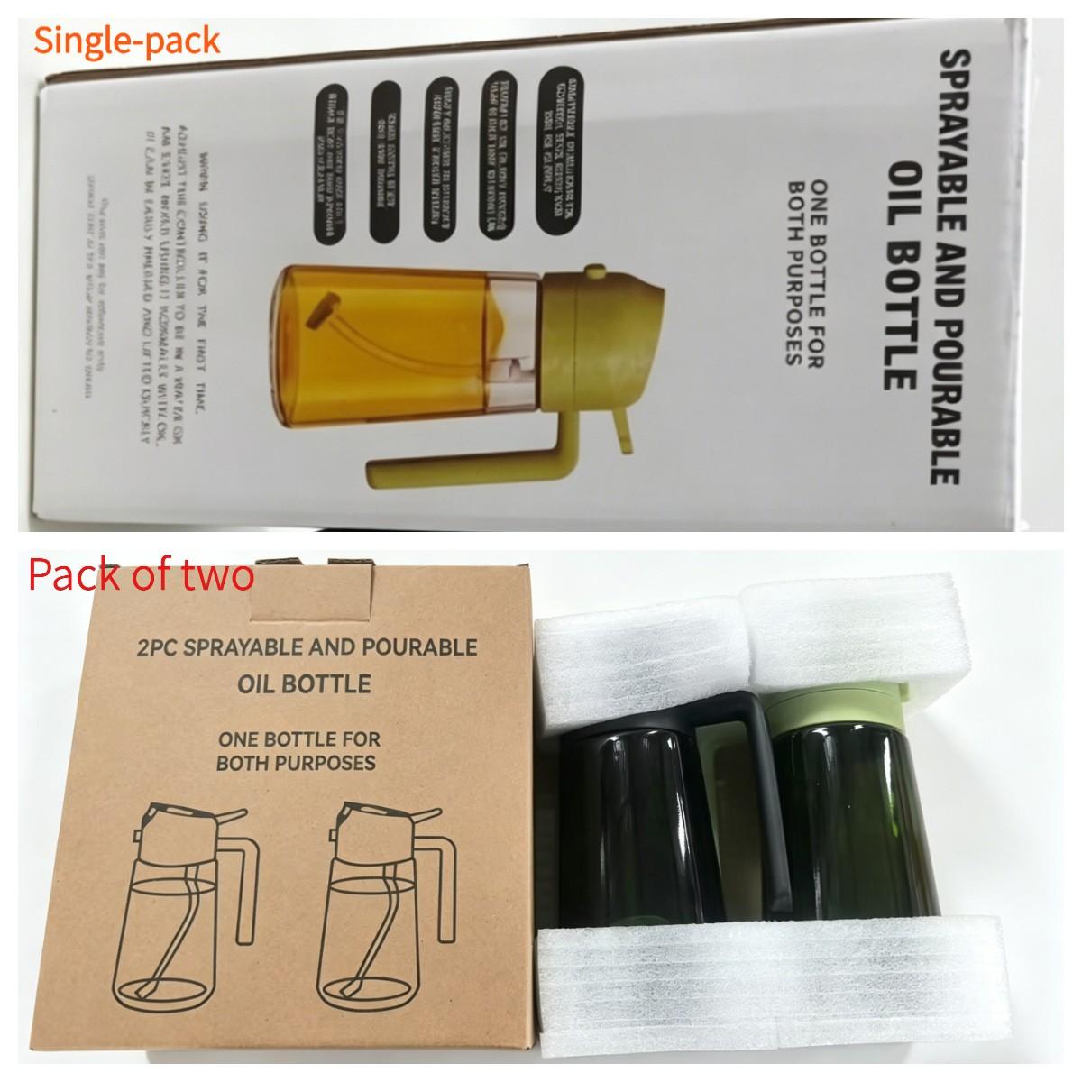 16 oz Glass Oil Spray Bottle, Oil Mister Spray Bottle for Cooking, 2-in-1 Olive Oil Sprayer and Kitchen Cooking Oil Dispenser, Glass Oil Bottle for Kitchen with 470 mL Aroma Mist Spray-and-Pour Design, Home Use Kitchenware, Kitchen Gadgets #GLOBAL PICKS