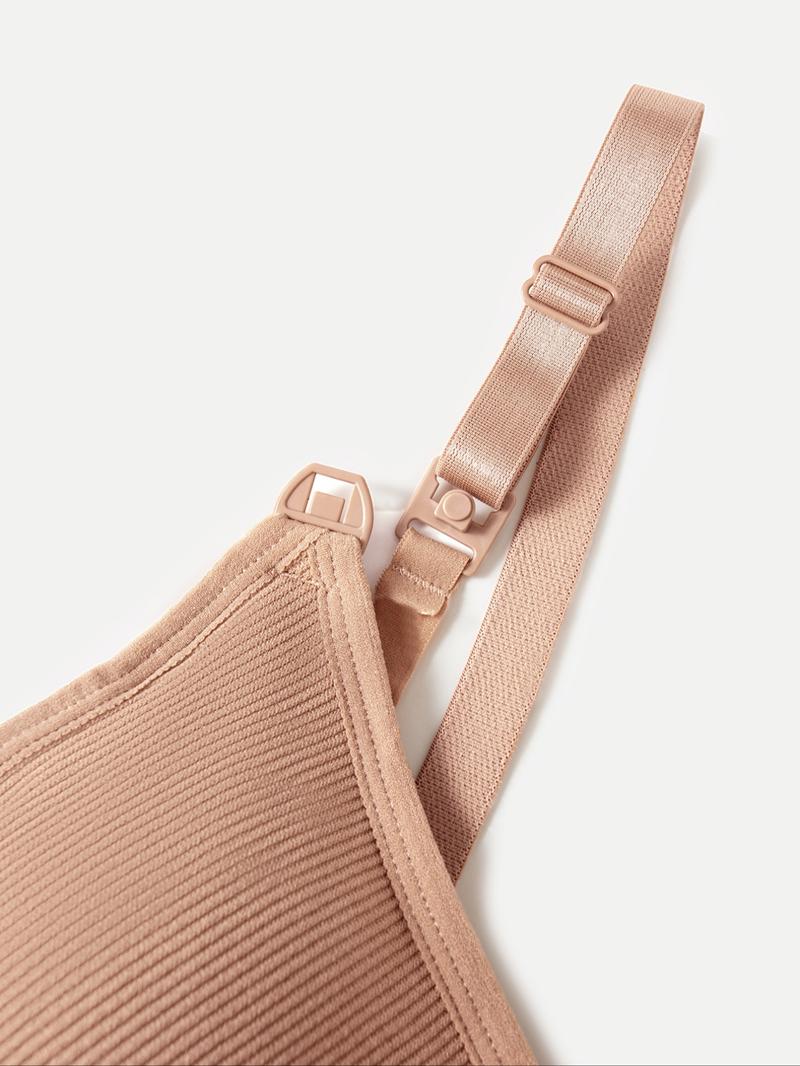 Maternity Solid Color Nursing Bra, Seamless Maternity Bra, Comfortable Breathable Removable Chest Pad Nursing Bra, Maternity Underwear for Pregnancy & Postpartum