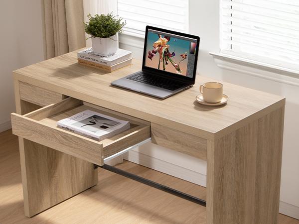 SICOTAS Computer Desk, 47-Inch Home Office Executive Desk with Drawer, Farmhouse Writing Study Desk with Storage, Boho Makeup Vanity Table for Bedroom Dormitory SICOTAS Computer Desk, 47-Inch Home Office Executive Desk with Drawer, Farmhouse Writing Study Desk with Storage, Boho Makeup Vanity Table for Bedroom Dormitory