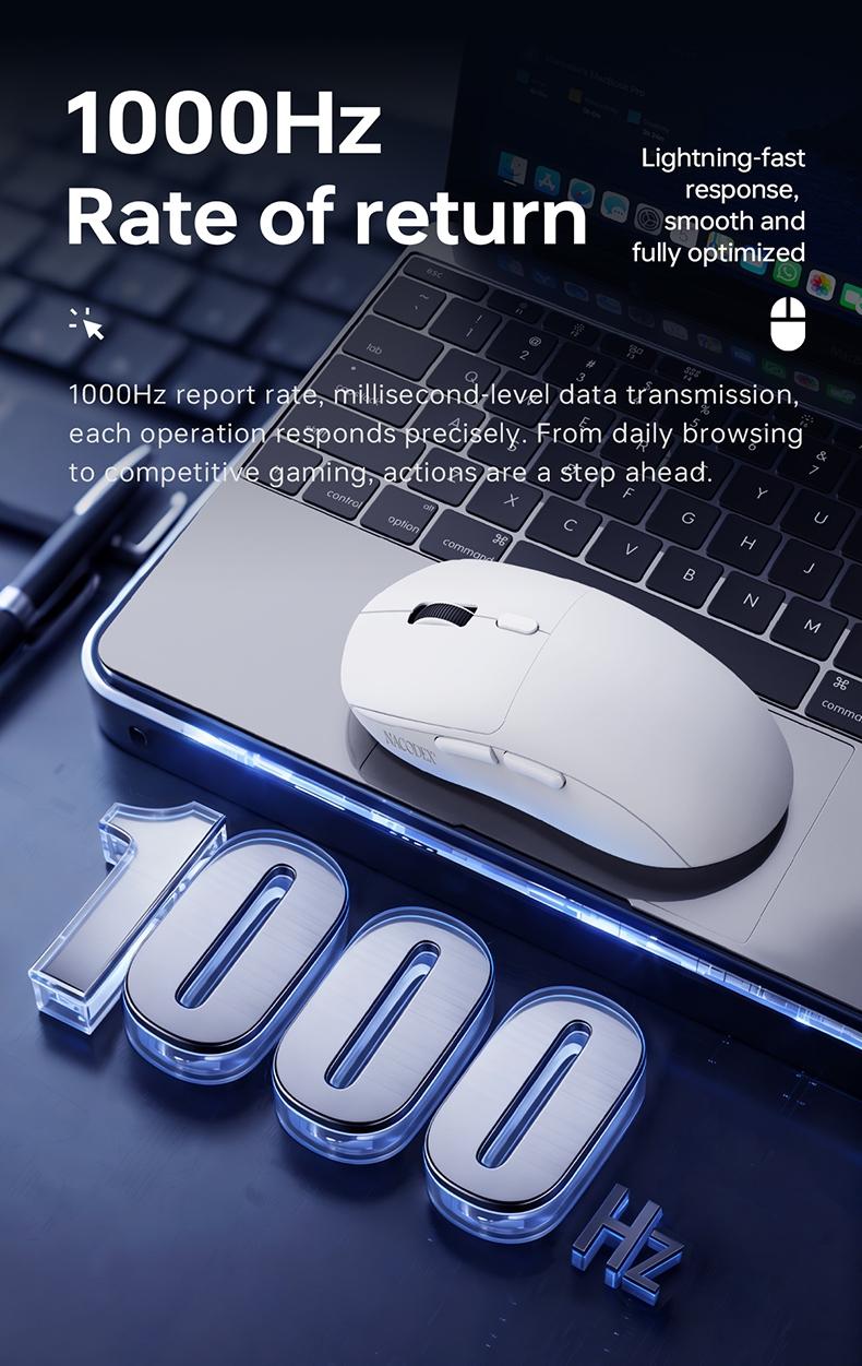 NJ07 Wireless Office Mouse AJAZZ Soft Tone Button the third mock examination Computer Office Mouse 1kHz Rate of Return Game Mouse 2.4G Wired BT Six gear DPI Adjustment 12800 Lightweight 67g Office Supplies Multi scenario Application