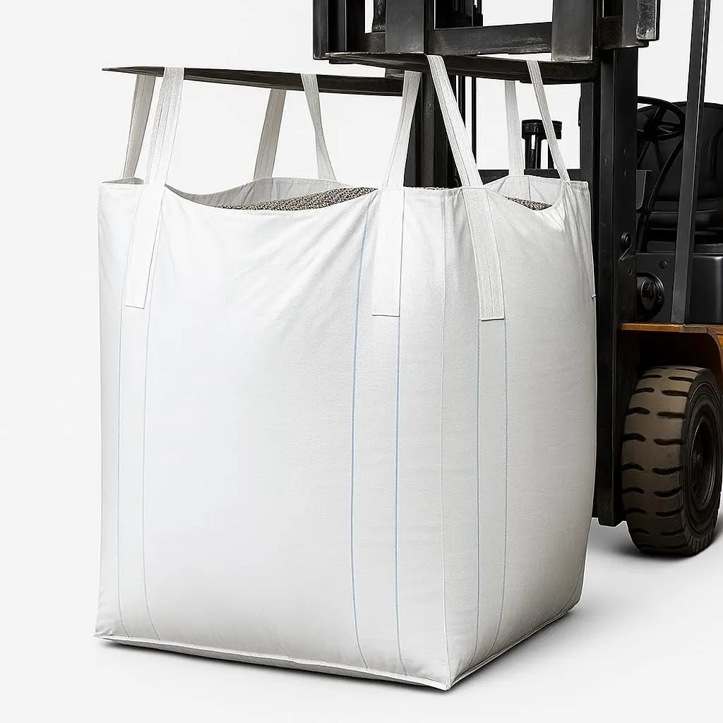 1 Pack FIBC Super Sack Bulk Bag, Industrial Strength 1 Ton Grain Gravel Hauling Bags & Sacks 35×35×43 in 2200 lb SWL, Duffle Top Flat Bottom, Polypropylene Agricultural Storage Transport.