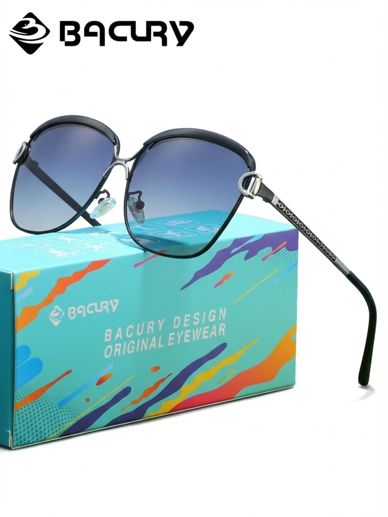 BACURY Retro Stainless Steel Polarizing Sunglasses With Square Frames, Versatile For Beach Vacations, Windproof, Dustproof, Uv Resistant Daily Travel, Driving And Hiking To Reduce Glare