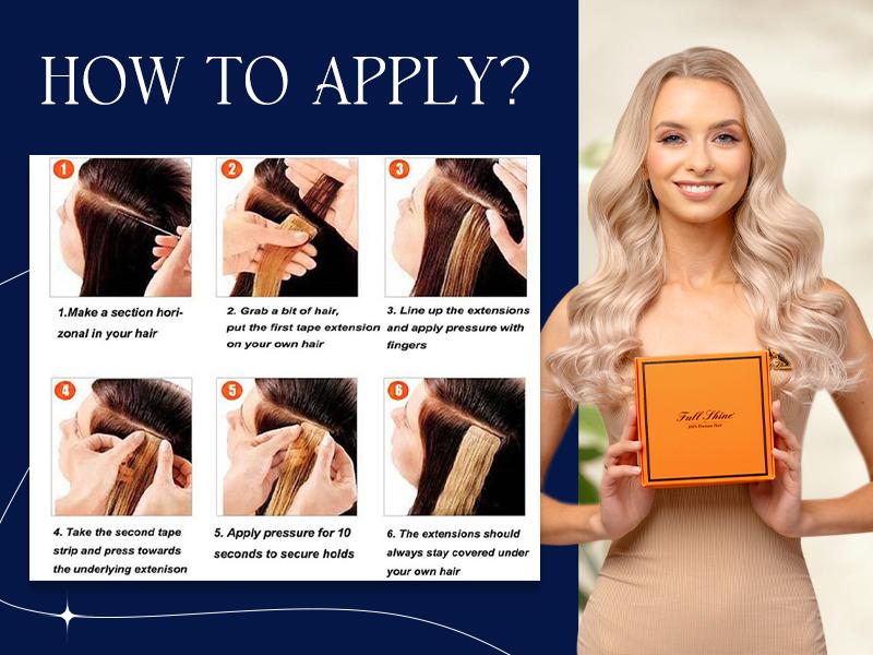 Full Shine Tape in Hair Extension Affordable Soft and Natural Human Hair Extensions 20Pcs/50G