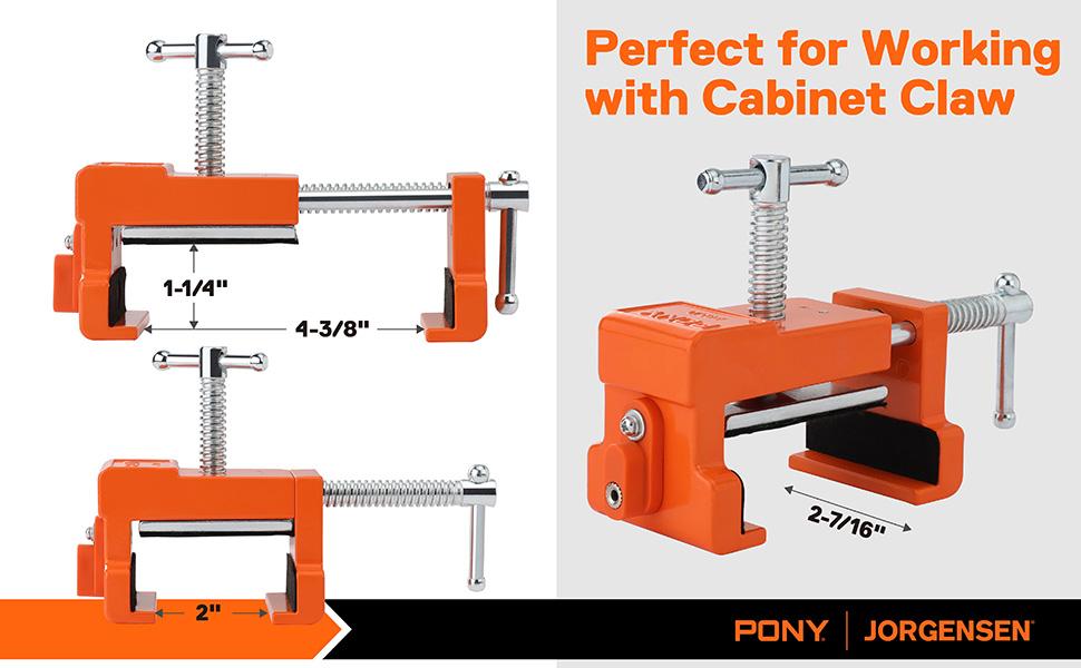 #JumpstartSale PONY 2-Pack Cabinet Clamps, 8510 Cabinet Claw, Face Frame Clamps for Installing Cabinets, 440 lbs Load Limited Orange