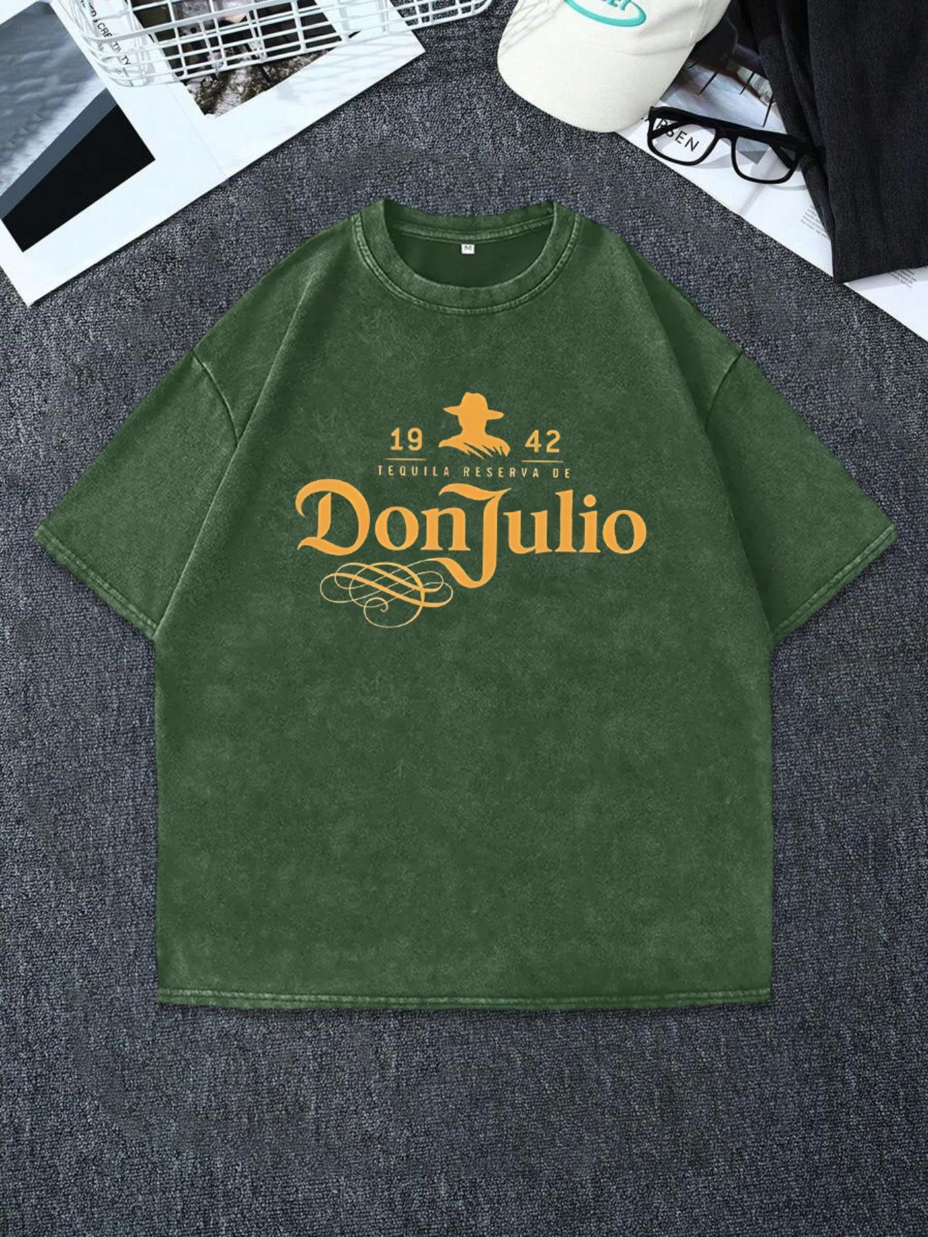 Men's Vintage Graphic Print Round Neck Tee, Regular Fit Casual Short Sleeve T-shirt, Men's Summer Top for Daily Wear, Tropical, Cotton