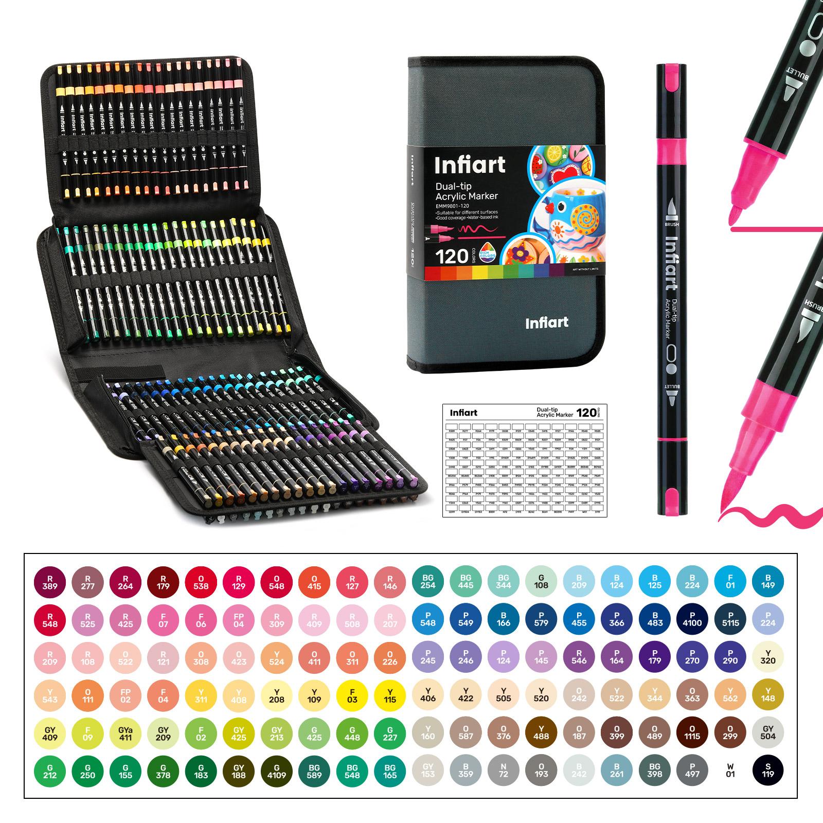 Dual-Ended Marker Pen Set, Multiple Sizes, Non-Transparent Layering, CD Cloth Bag, Watercolor Pens, DIY Hand Drawing, Graffiti Pens