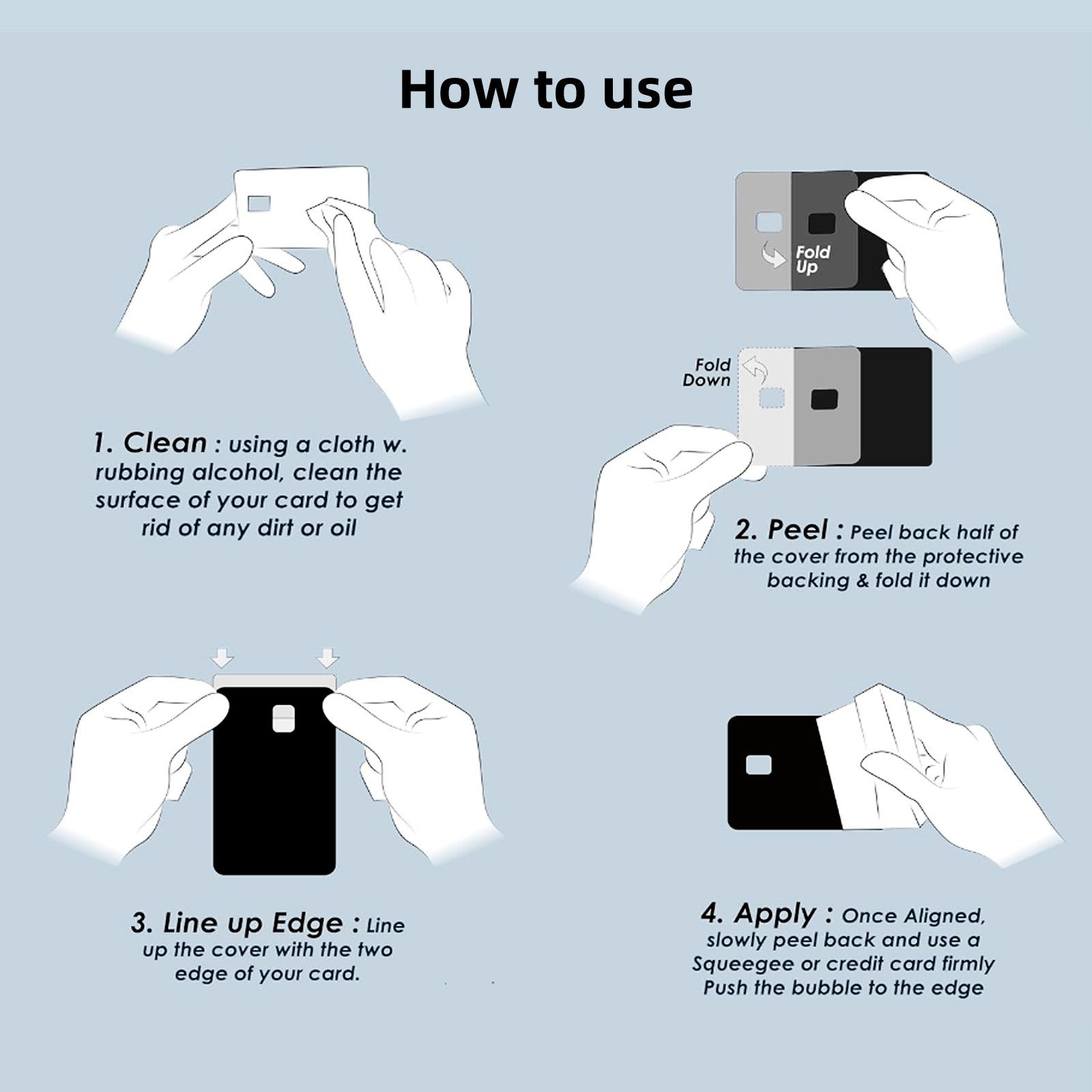 2-Pack Credit Card Stickers, Matte Finish, Waterproof and Scratch-Resistant, Durable, Suitable for Small Chip Cards, Long-Lasting Protection