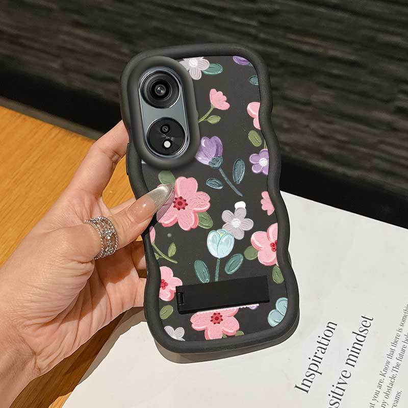 1 Piece A38 Flower Romance Flexible Design Anti-Scratch And Stand Protection Made For OPPO A38 Ideal For Entertainment