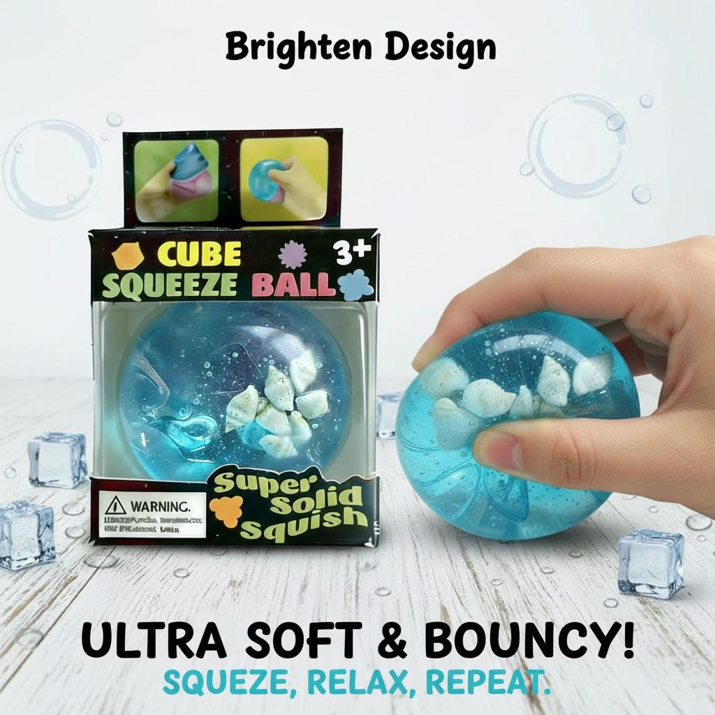 1pc Jell-O Ocean Ball Squeeze Toy, a soft, slow-rebound sensory toy. A breathable, relaxing, soft, and slow-bouncing stress-relief desk gadget with a durable, unique design. An essential relaxation tool for adults, perfect for desks, study tables, Easter