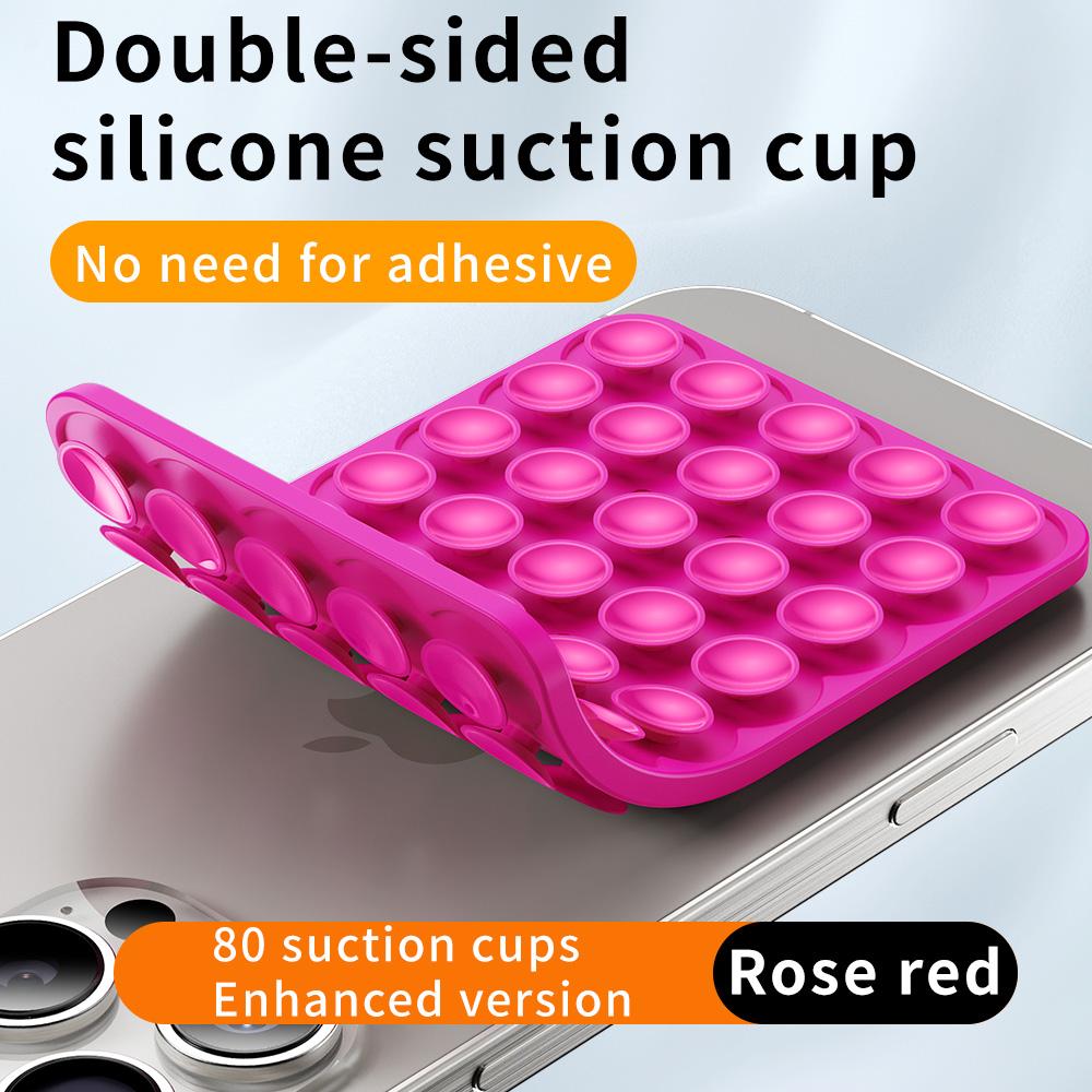 HISTORYOO Silicone Suction Cup Phone Case Mount Sticky Double Sided Phone Grip on Glass Metal Plastic For Phone, For Case, Hands-Free Vacuum Grip Holder for iPhone & Android, Phone Accessory for Selfies and Videos, Removable
