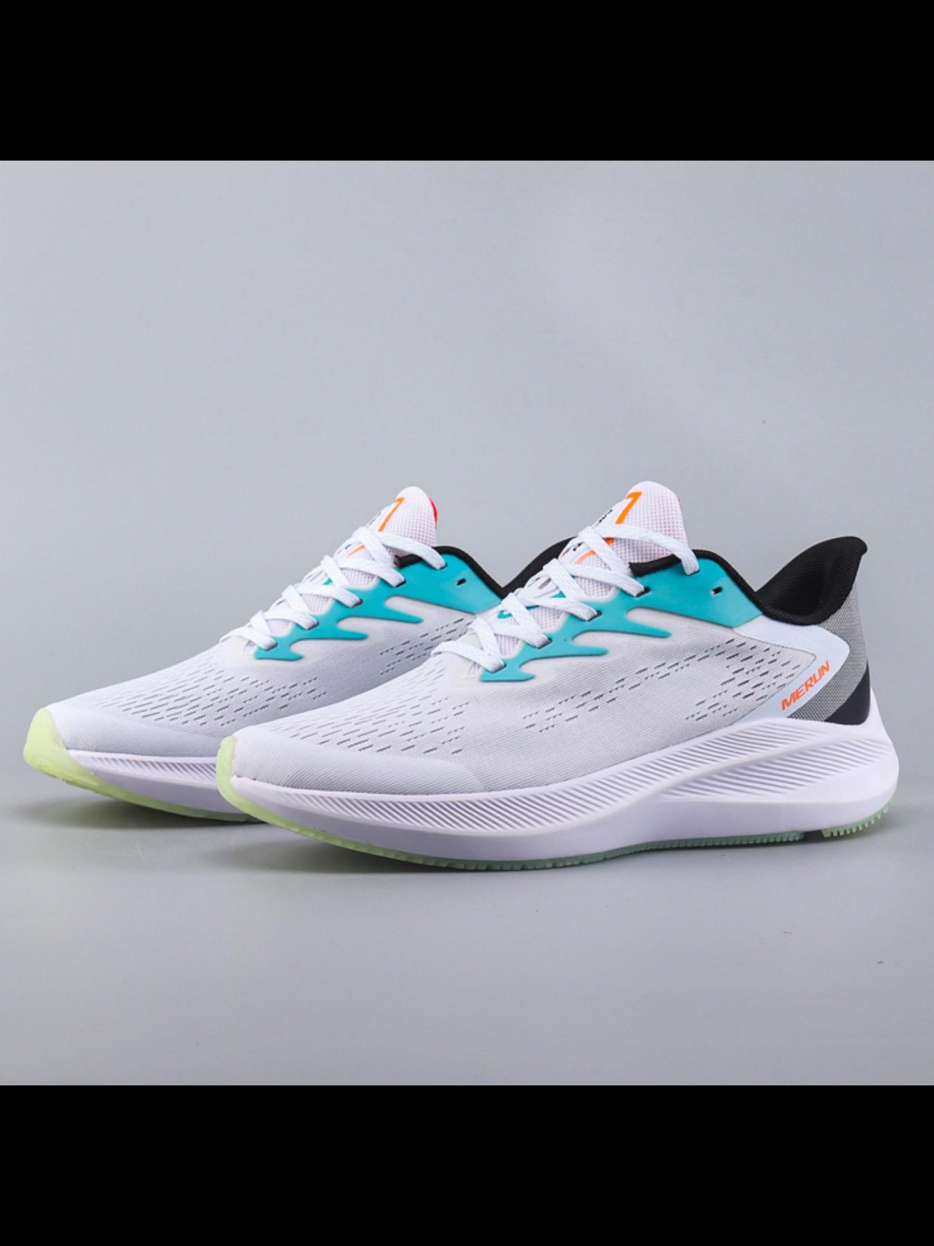 Meng Run W7 Seamless Mesh Running Shoes, Lightweight Design, Sporty Fit, Breathable Knit Upper, Universal Slip-On Sole