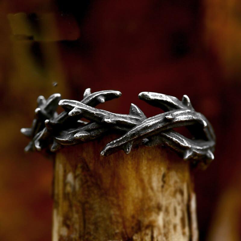 GTHIC Vintage Crown of Thorns Stainless Steel Ring for Men Women Christmas Gift Statement Jewelry GTHIC Vintage Crown of Thorns Stainless Steel Ring for Men Women Christmas Gift Statement Jewelry
